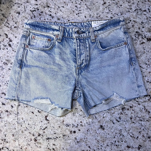 New - Rag & Bone Dre Low-Rise Denim Shorts in Stella - Picture 6 of 9